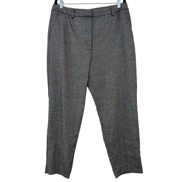 Talbots Linen-Blend Ankle Pants Salt and Pepper Black/White | Size 14 - Picture 1 of 8